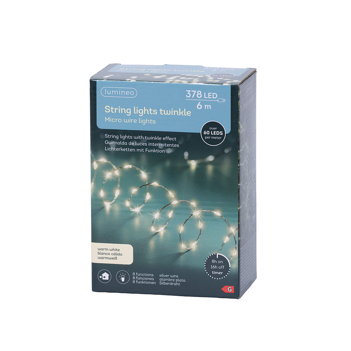 LED-krans Lumineo Varmt ljus 6 m - 3