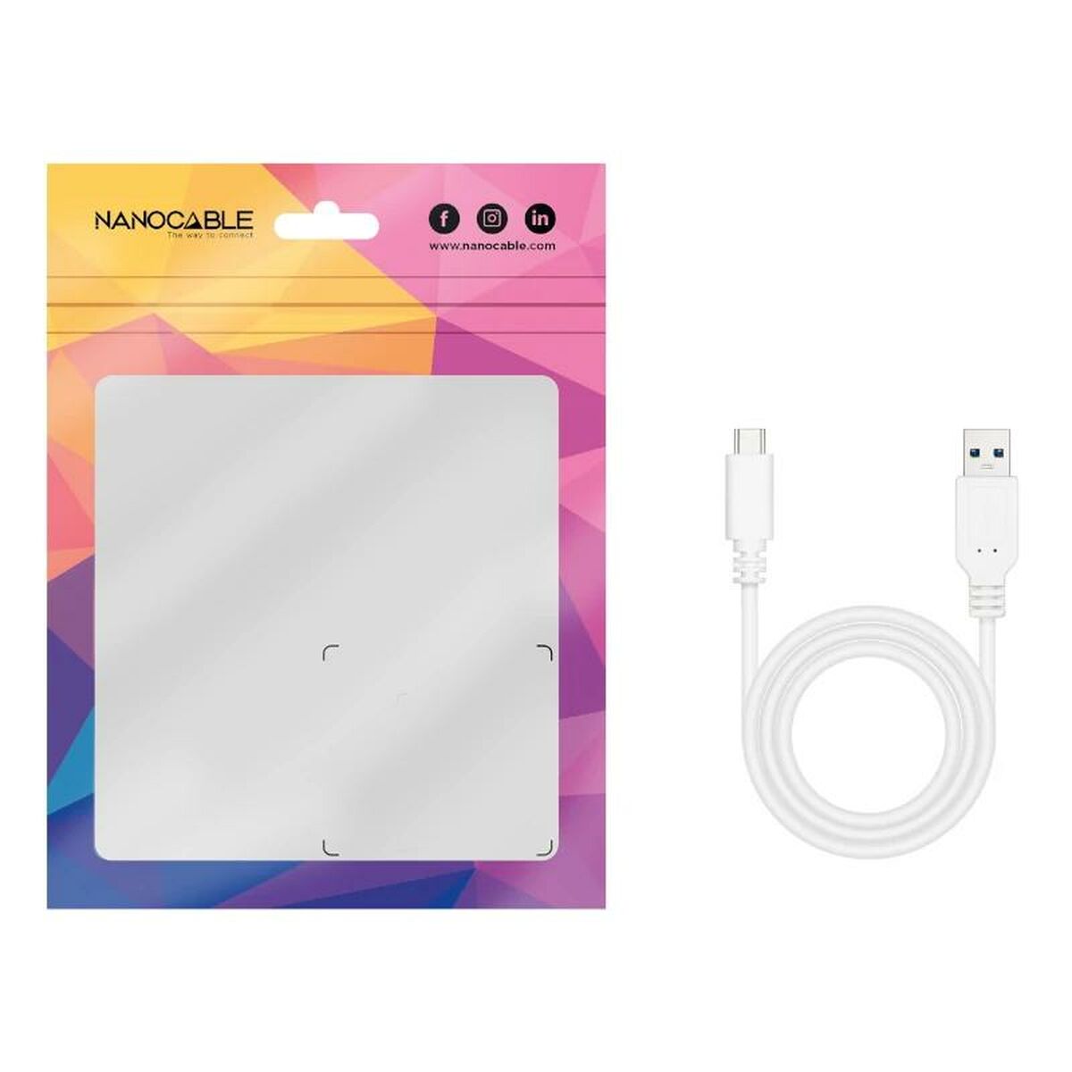 USB-C-kabel till USB NANOCABLE 10.01.4001-W Vit 1 m - 2