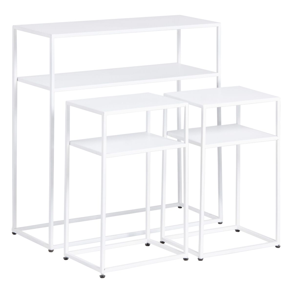Mottagare SQUARE Metall Vit 80 x 30 x 80 cm (3 Delar)