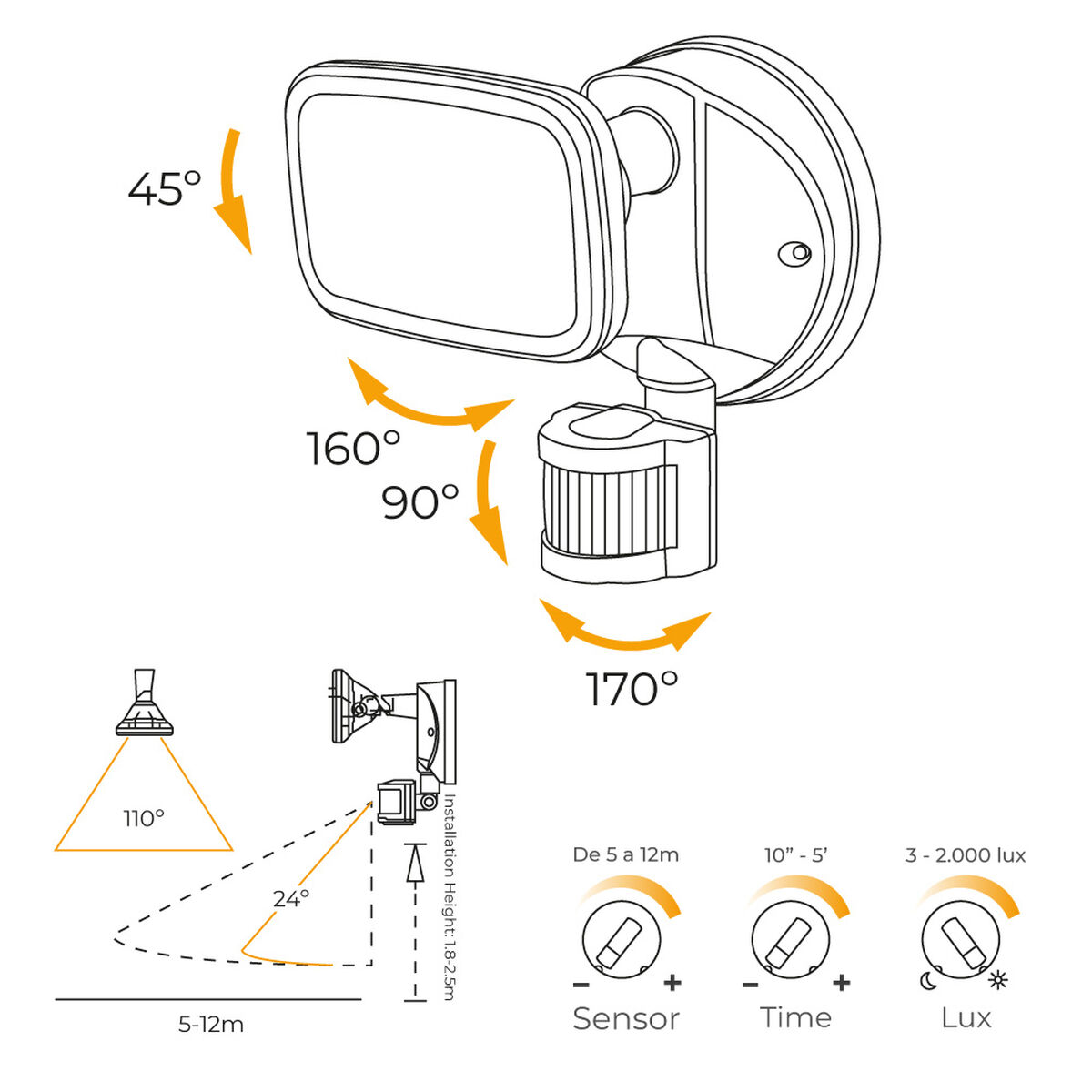LED spotlight EDM 32572 Svart F 10 W 750 Lm (4000 K) - 3