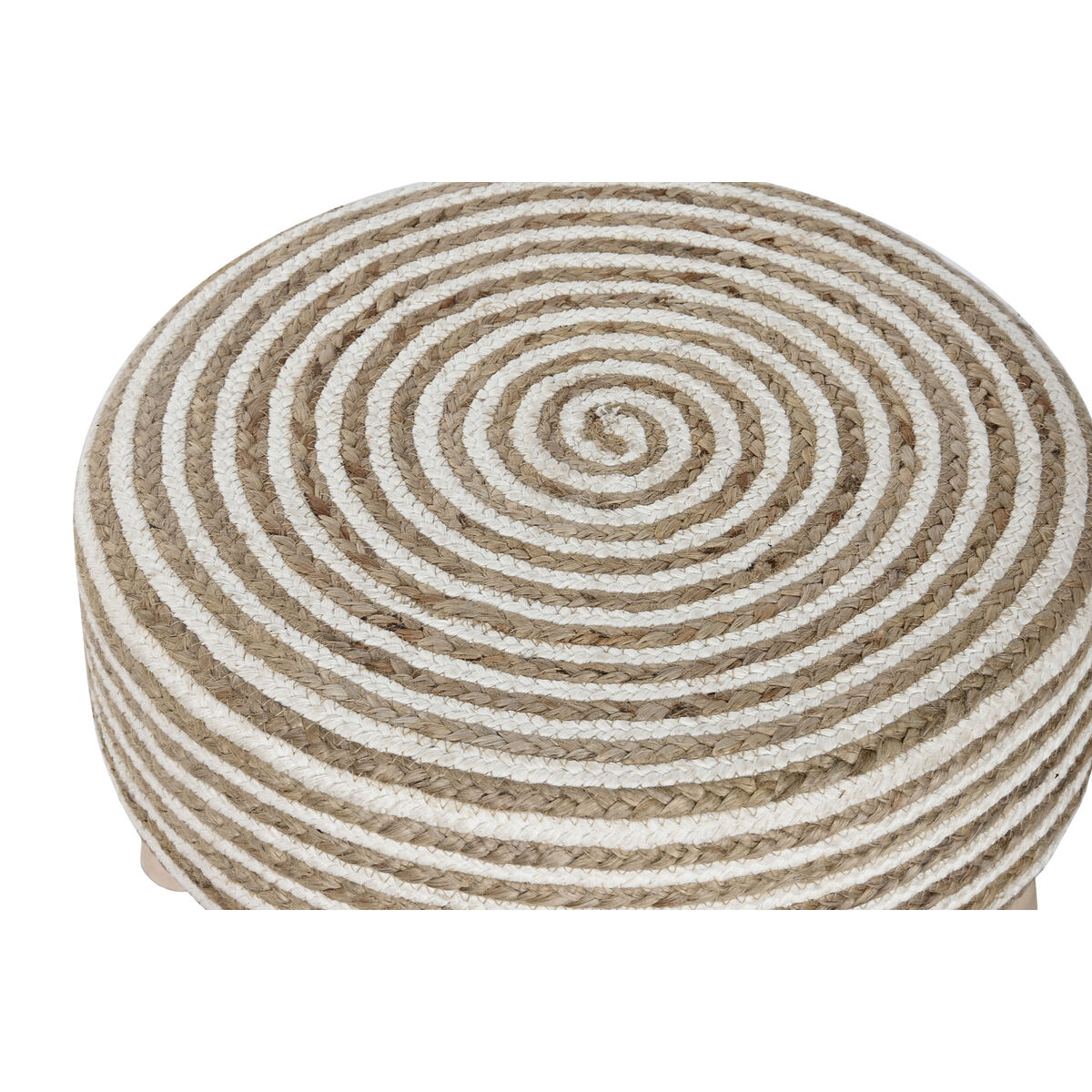 Fotpall Home ESPRIT Jute Eukalyptus trä 50 x 50 x 30 cm - 3