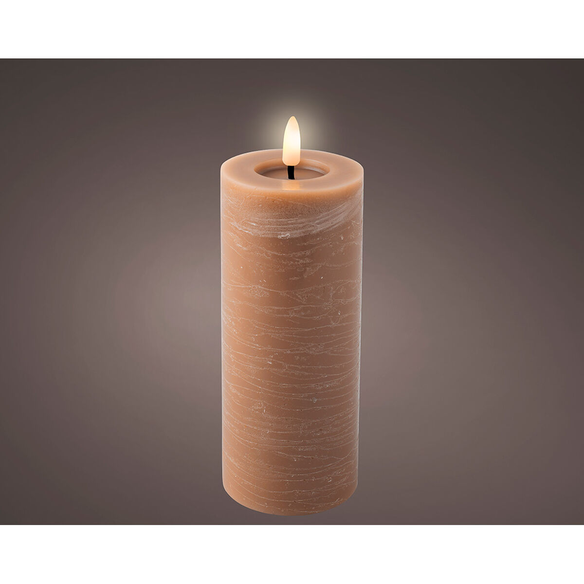 LED Ljus Lumineo Brun Ø 7 x 19 cm Eldslågeeffekt (AAA) - 2