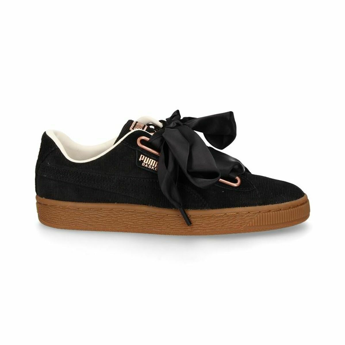 Gymnastiksko, Dam Puma  Basket Heart Corduroy Svart - 8