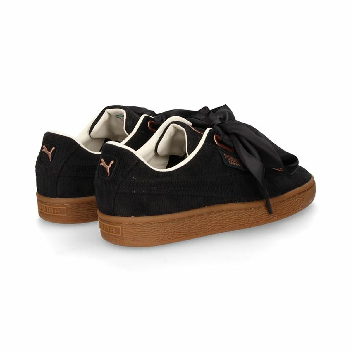 Gymnastiksko, Dam Puma  Basket Heart Corduroy Svart - 5