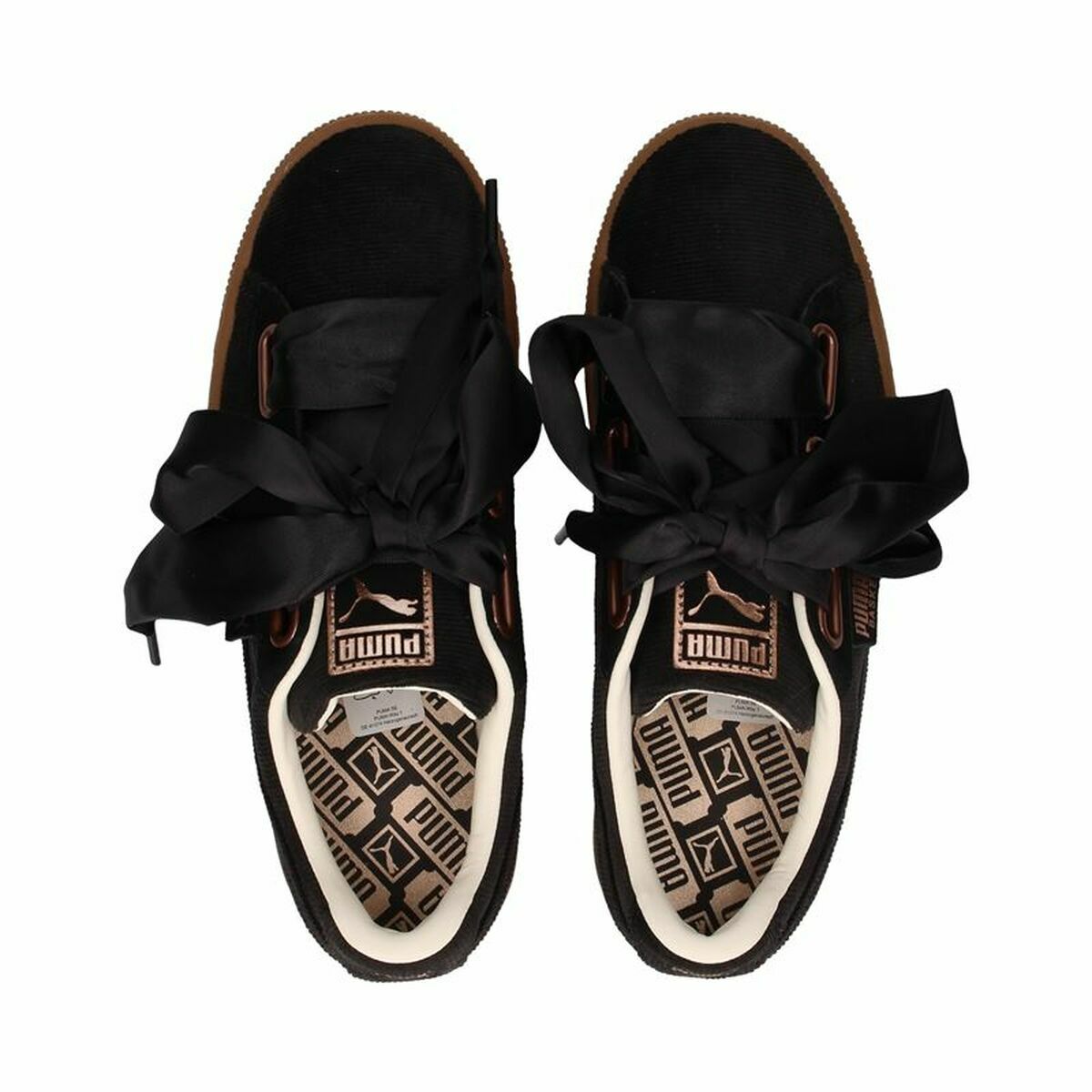 Gymnastiksko, Dam Puma  Basket Heart Corduroy Svart - 14