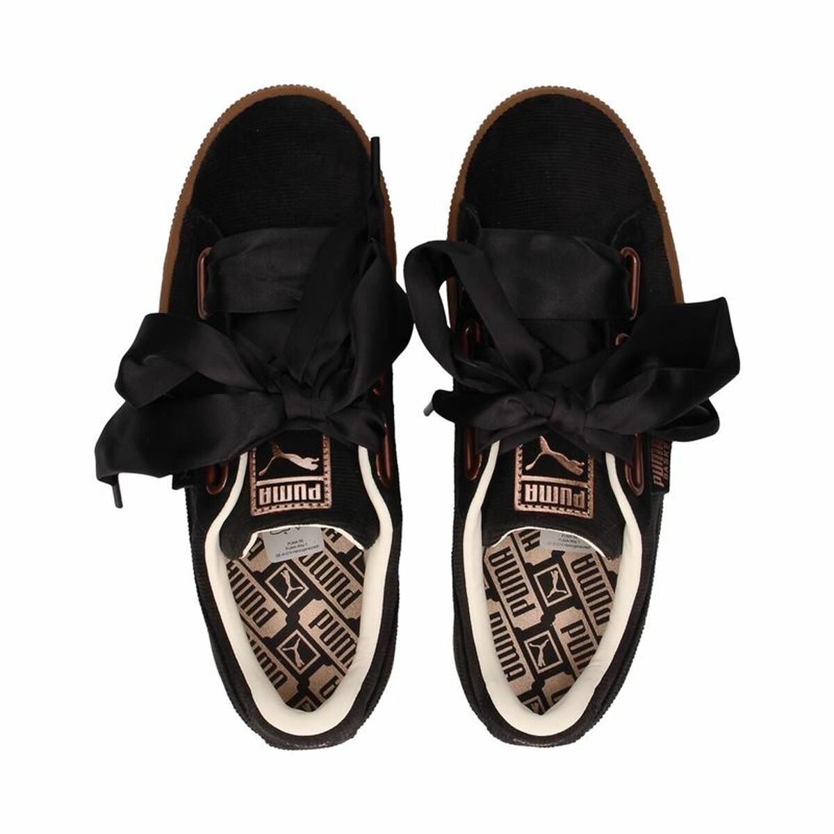 Gymnastiksko, Dam Puma  Basket Heart Corduroy Svart - 7