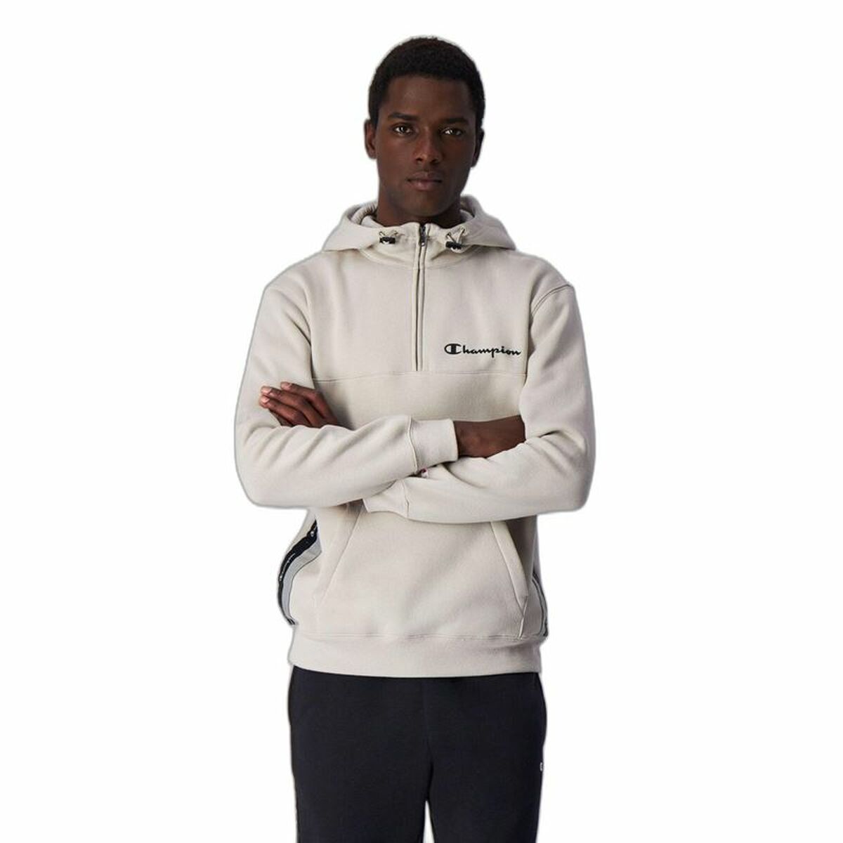 Tröja med huva Herr Champion Legacy Beige - 3