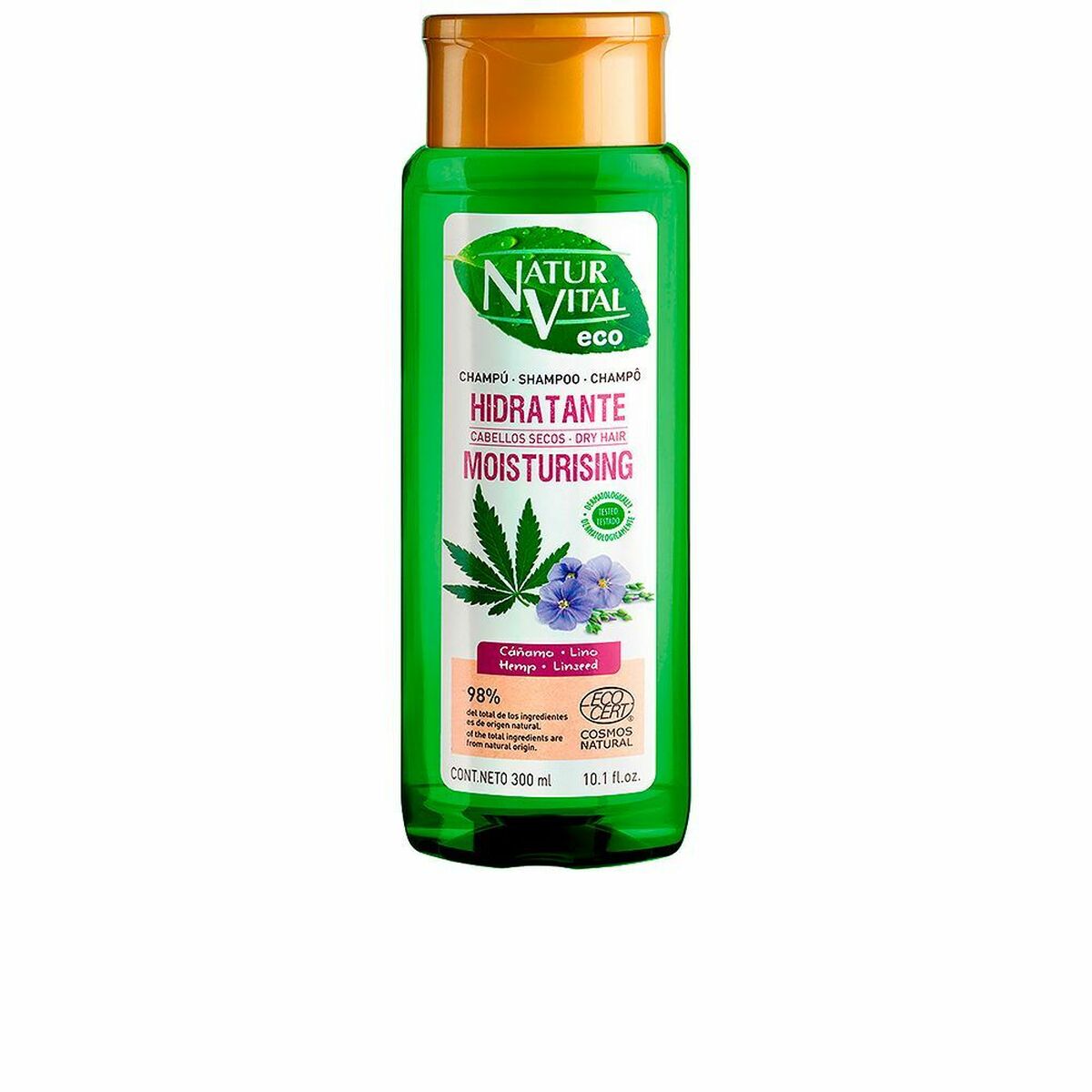 Fuktgivande schampo Naturvital Eco Hidratante 300 ml linne Hampa