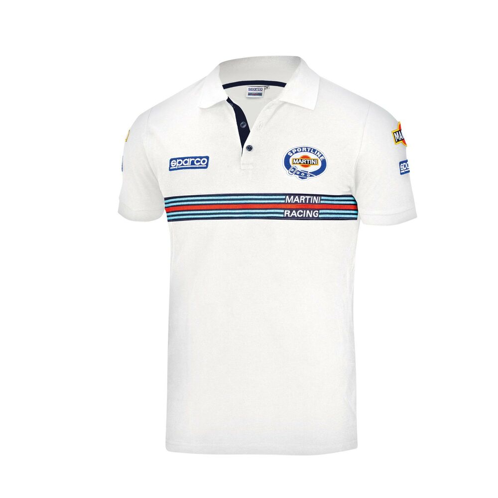Polotröja kortärmad Sparco Martini Racing Vit