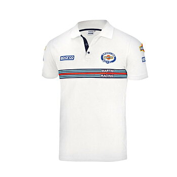 Polotröja kortärmad Sparco Martini Racing Vit