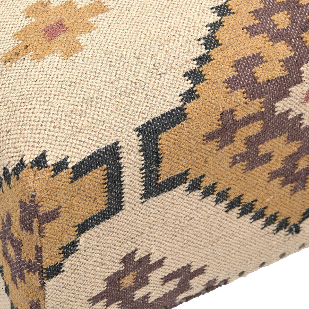 Fotpall Home ESPRIT Beige Senap 80 x 80 x 44 cm - 5