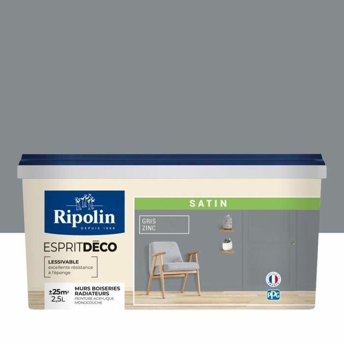 Grundfärg Ripolin Grå Satinfinish 2,5 L