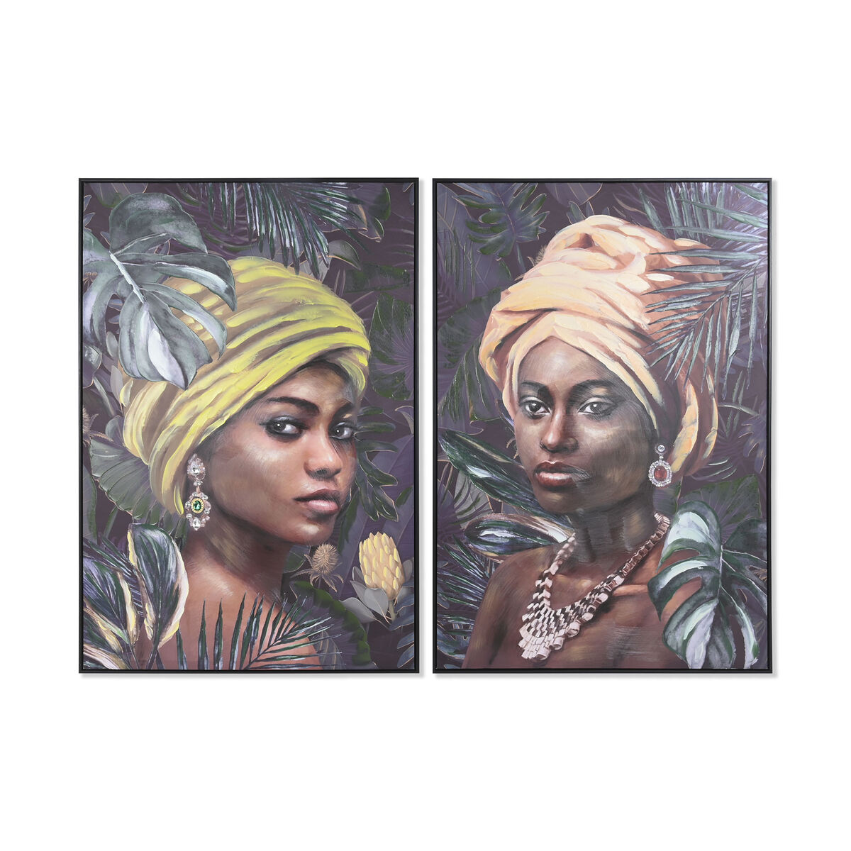 Tavla DKD Home Decor 80 x 3,5 x 120 cm Kolonial Afrikanska (2 antal)
