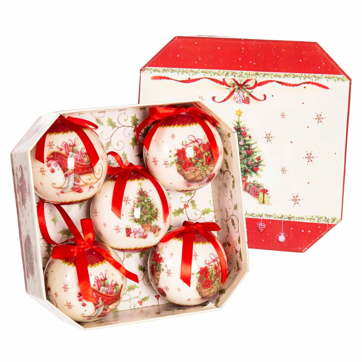 Julgranskulor Multicolour Papper Polyfoam 7,5 x 7,5 x 7,5 cm (5 antal)