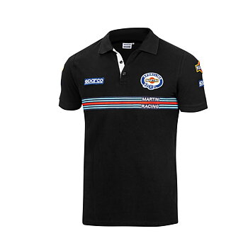 Polotröja kortärmad Herr Sparco Martini Racing Svart (Storlek M)