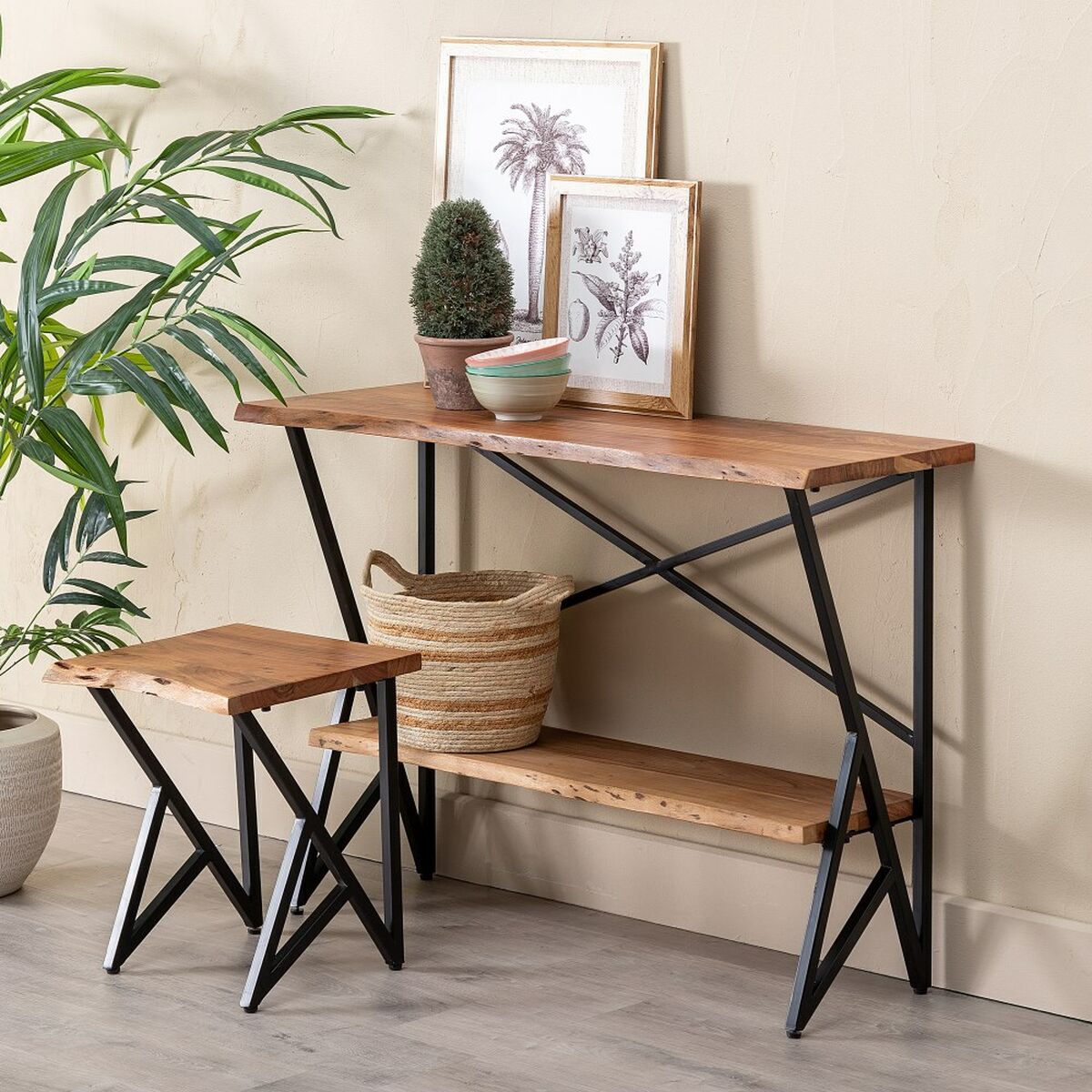 Möbelpaket Svart Naturell 107 x 36 x 77 cm - 9