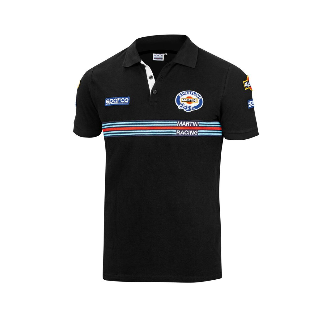 Polotröja kortärmad Herr Sparco Martini Racing Svart