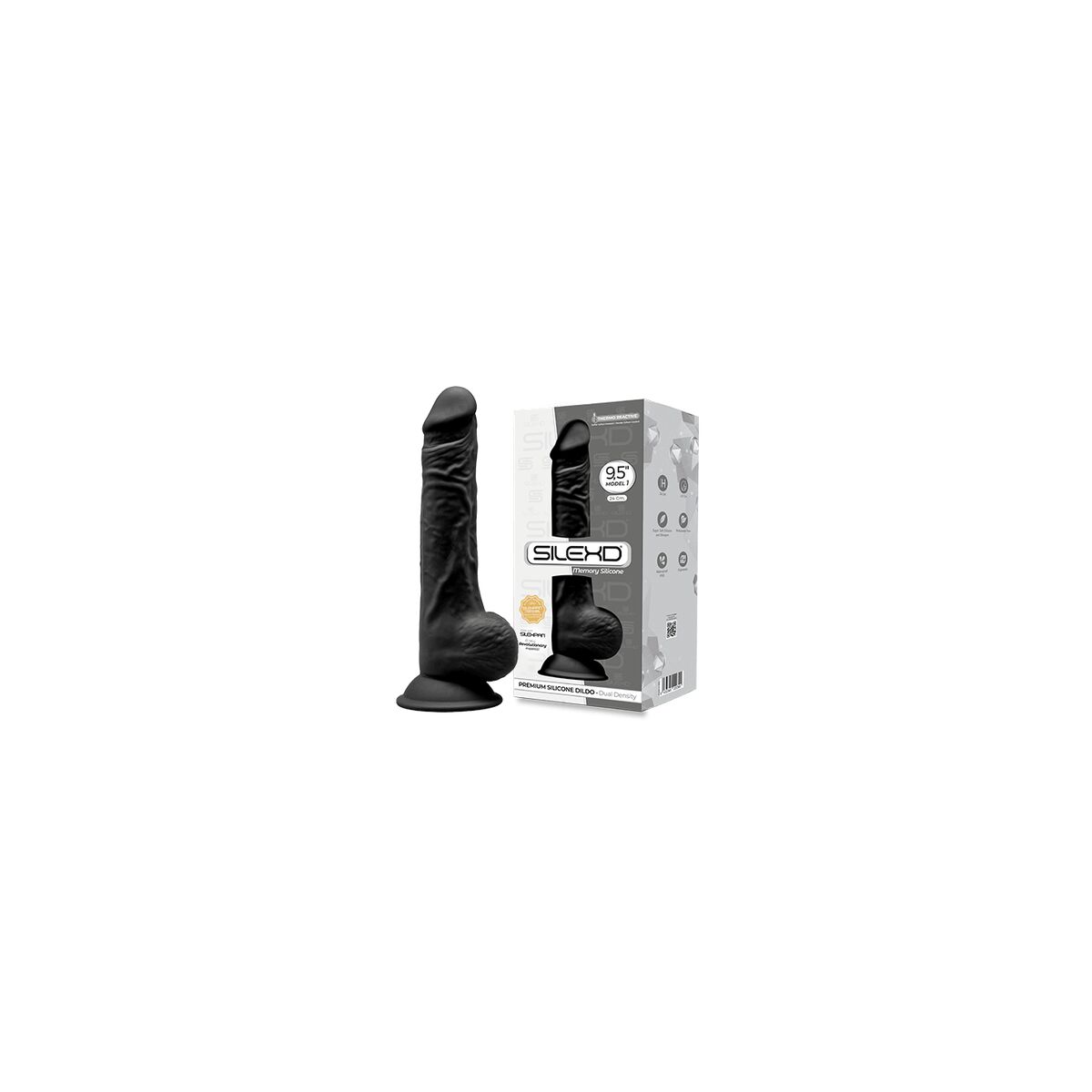 Realistisk dildo Silexd Svart - 4
