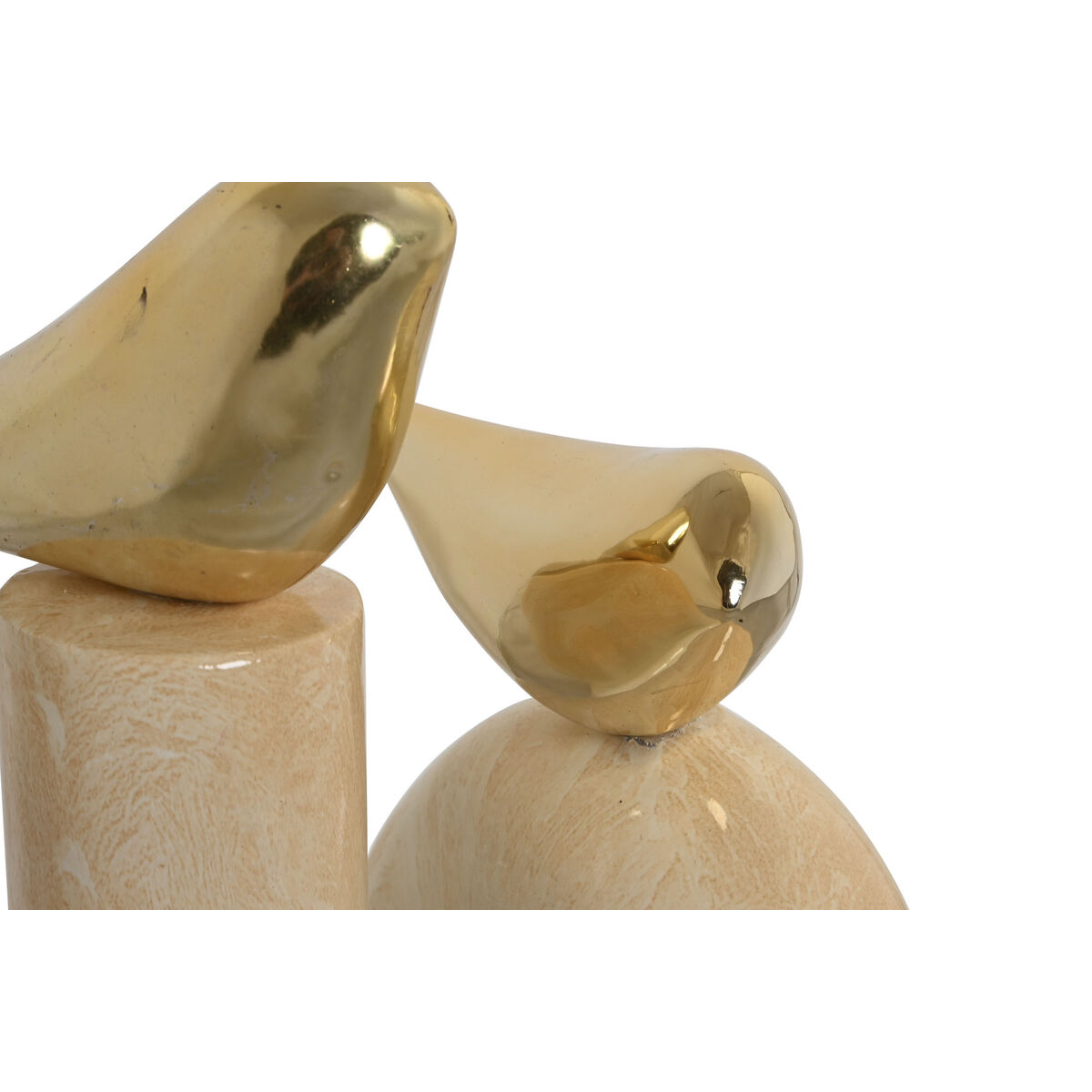 Prydnadsfigur Home ESPRIT Gyllene Elfenben Fåglar Romantisk 19 x 11,5 x 27 cm - 2
