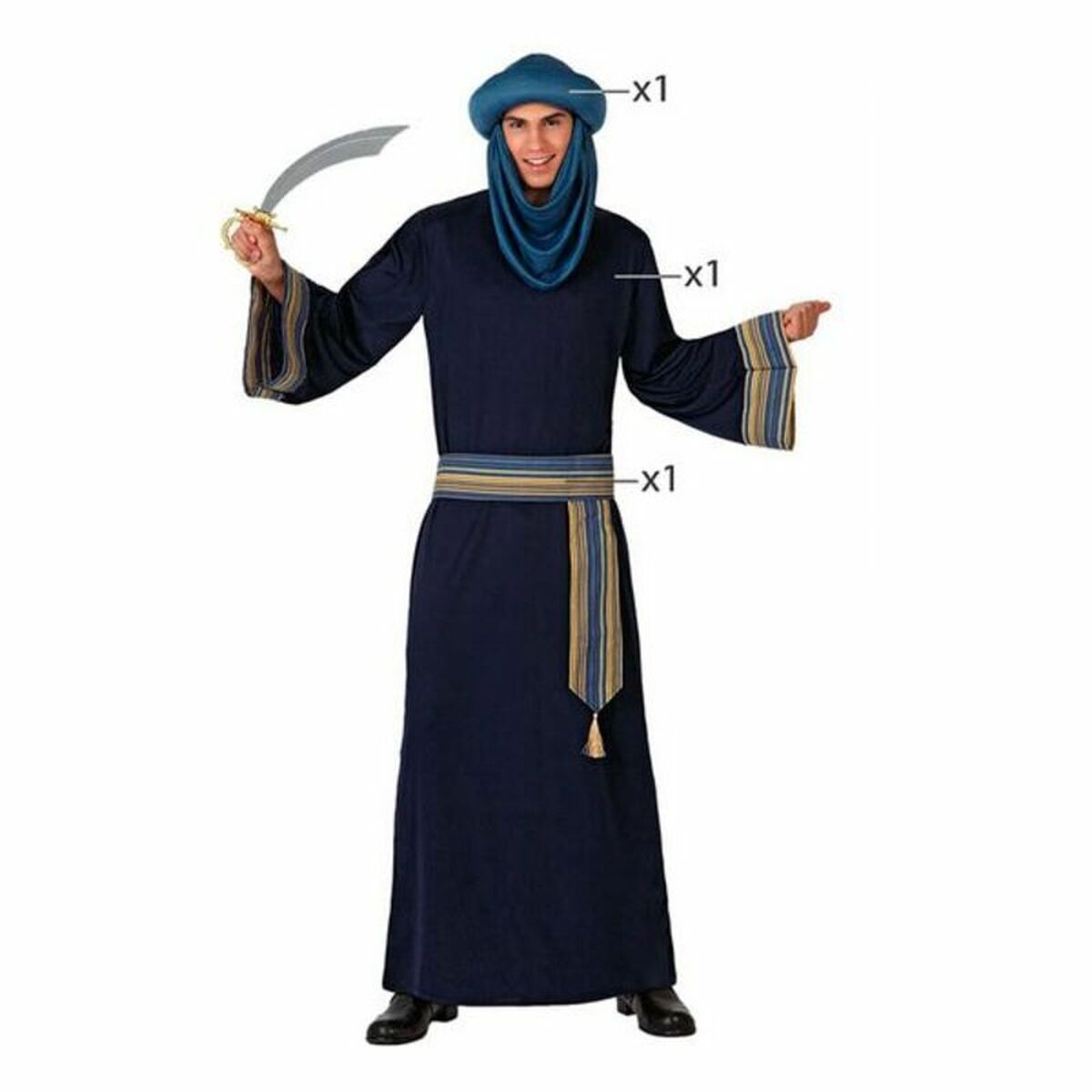 Maskeraddräkt vuxna Blå (3 pcs) Berber - 2