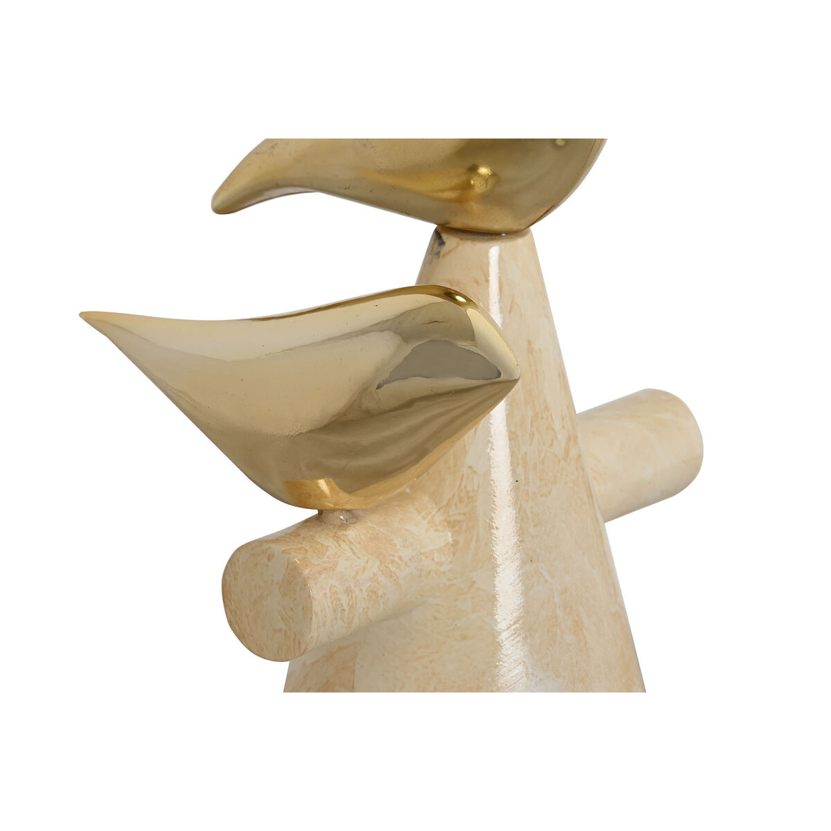 Prydnadsfigur Home ESPRIT Gyllene Elfenben Fåglar Romantisk 16,5 x 14 x 27 cm - 2