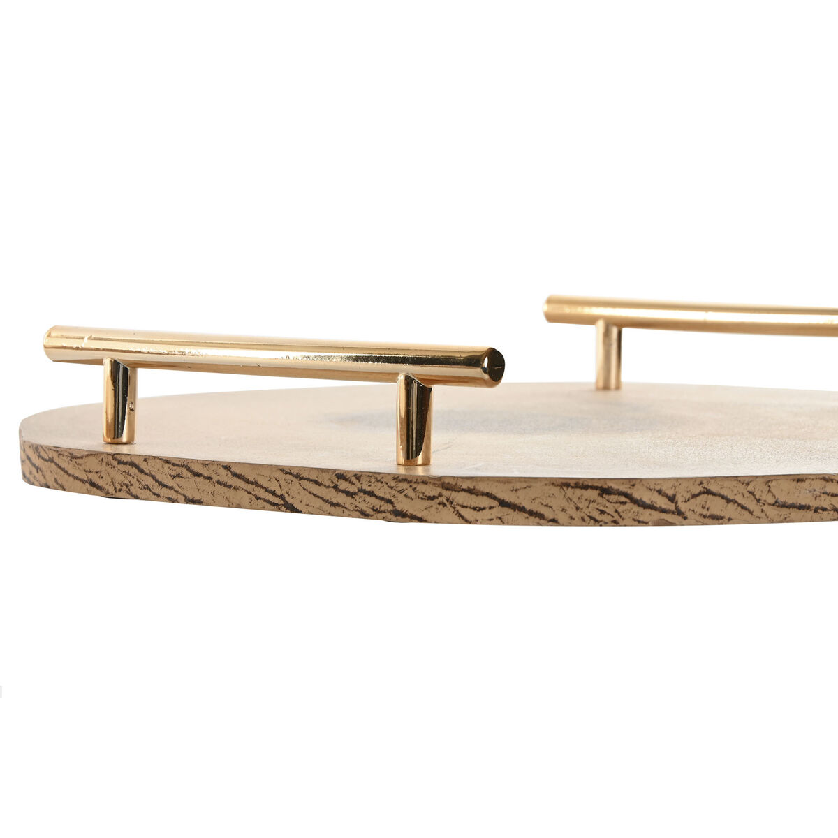 Bordsdekoration Home ESPRIT Brun Gyllene Metall Trä MDF 30 x 30 x 4 cm (2 antal) - 3