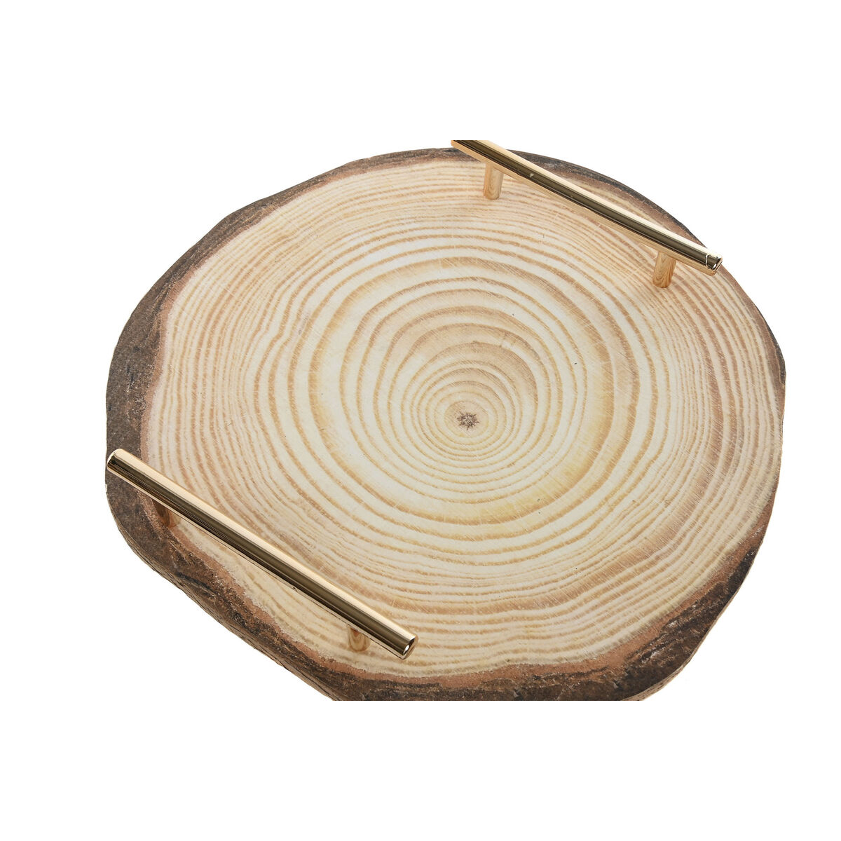 Bordsdekoration Home ESPRIT Brun Gyllene Metall Trä MDF 30 x 30 x 4 cm (2 antal) - 2