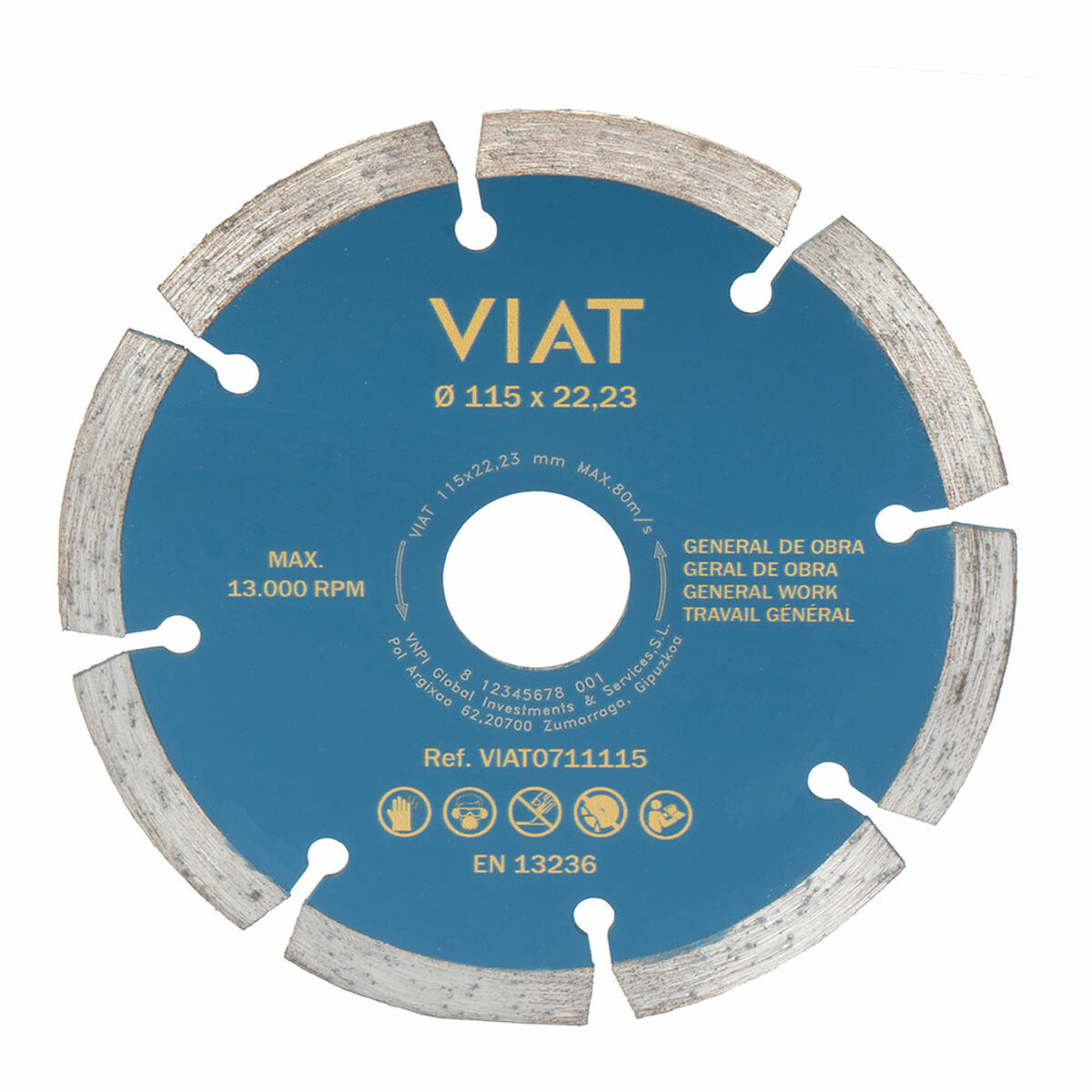 Skärskiva Viat 0711115 Snickerier/arbeten Torr Ø 115 x 2 x 22,2 mm - 2