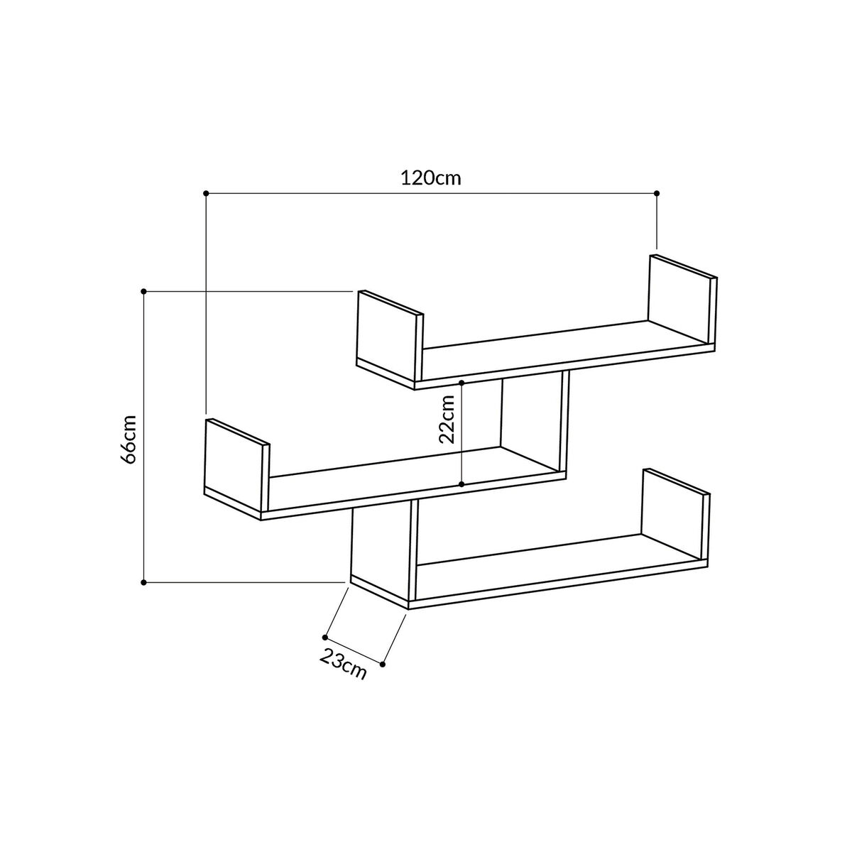Hyllor Alexandra House Living Tölgy Trä MDP 119 x 67 x 22 cm - 4