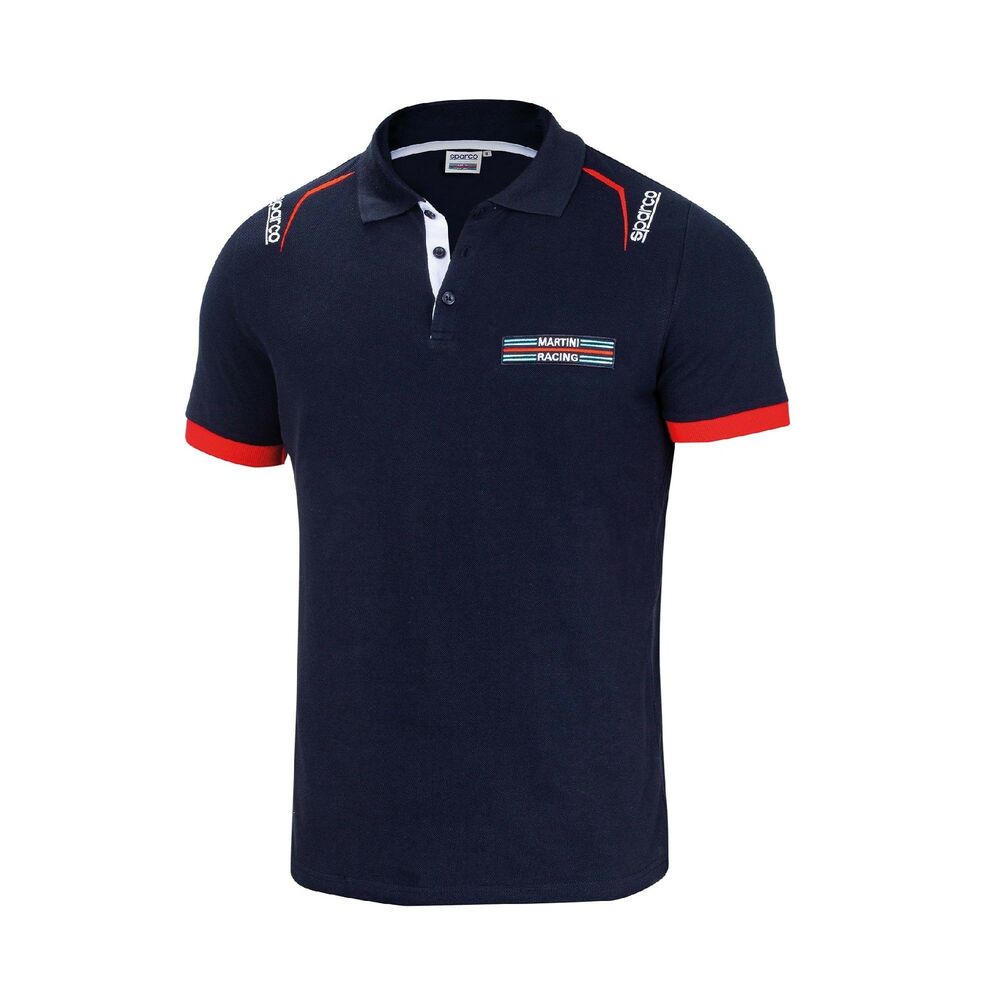 Polotröja kortärmad Herr Sparco Martini Racing Marinblå