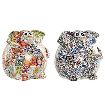 Sparbössa Home ESPRIT Harts Elefant 11,5 X 11 X 11 CM (2 antal)