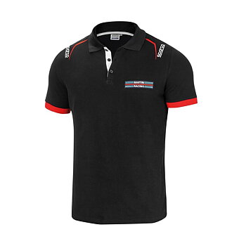 Polotröja kortärmad Sparco MARTINI-R L Svart