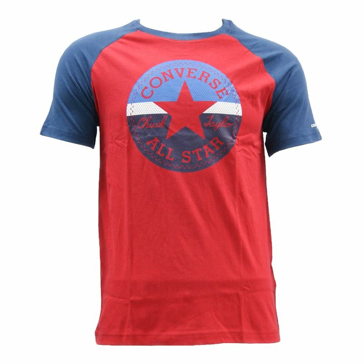 T-shirt med kortärm Herr Converse Colour Block Raglan Röd - 3