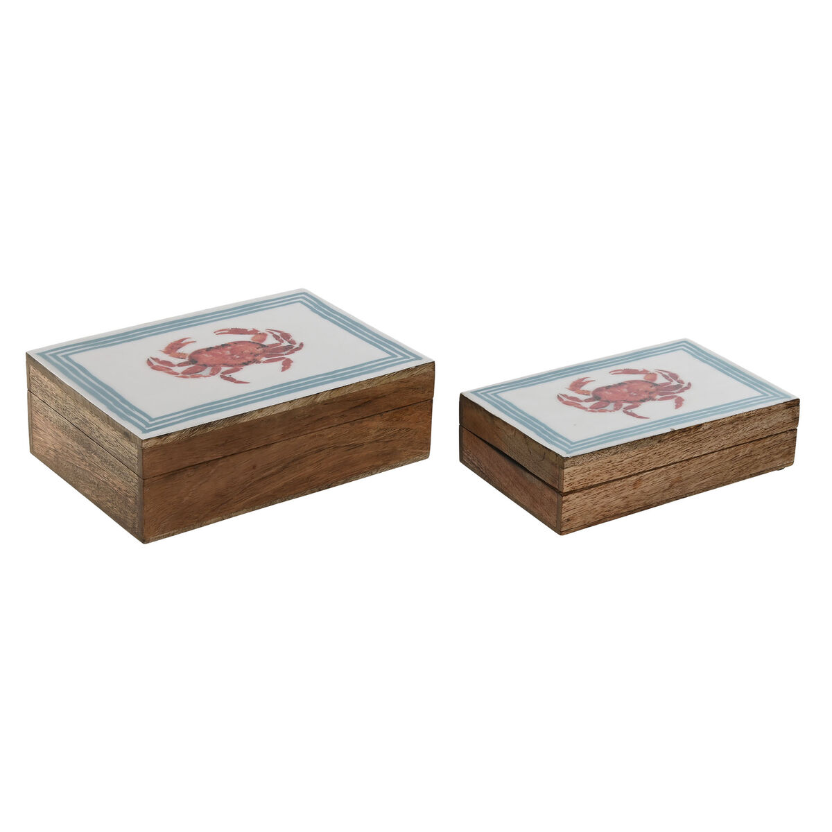 Smyckeskrin Home ESPRIT Multicolour Mangoträ 25 x 17,5 x 8 cm (2 antal)