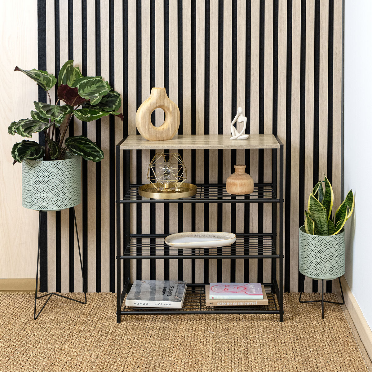 Bokhylla Vinthera Moa Metall Trä MDF 60 x 30 x 63,5 cm (3 antal) - 2