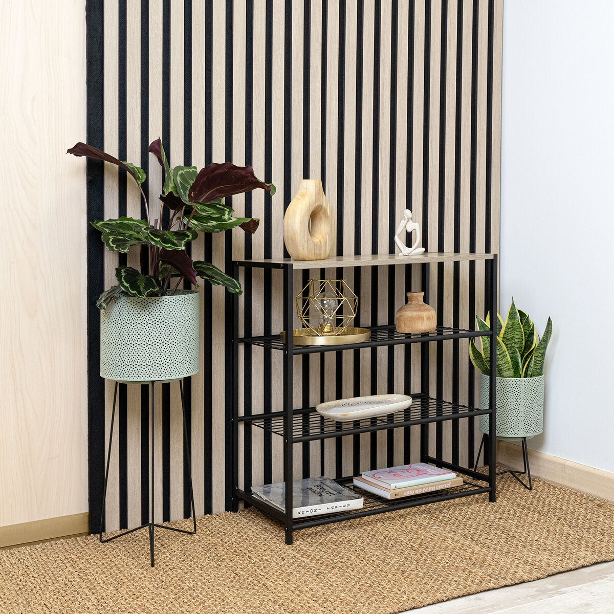 Bokhylla Vinthera Moa Metall Trä MDF 60 x 30 x 63,5 cm (3 antal) - 3
