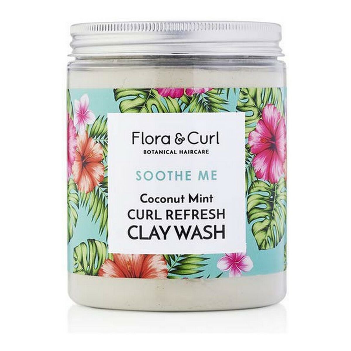 Håravfallsmotverkande hårmask Flora & Curl Soothe Me 260 g Kokosnöt Mint Lera Uppfriskande