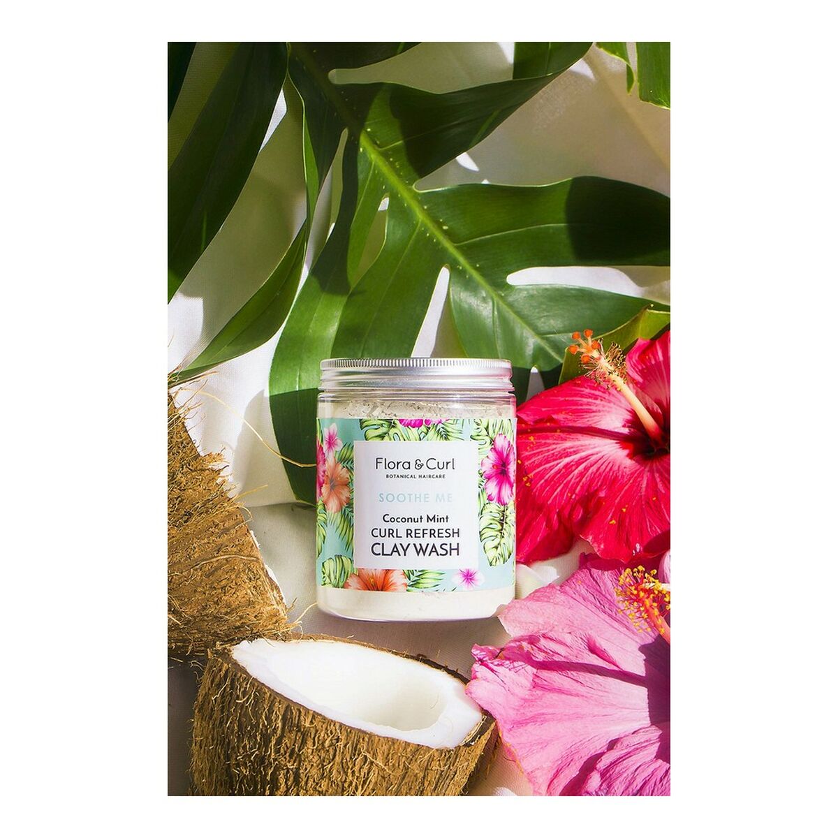 Håravfallsmotverkande hårmask Flora & Curl Soothe Me 260 g Kokosnöt Mint Lera Uppfriskande - 3