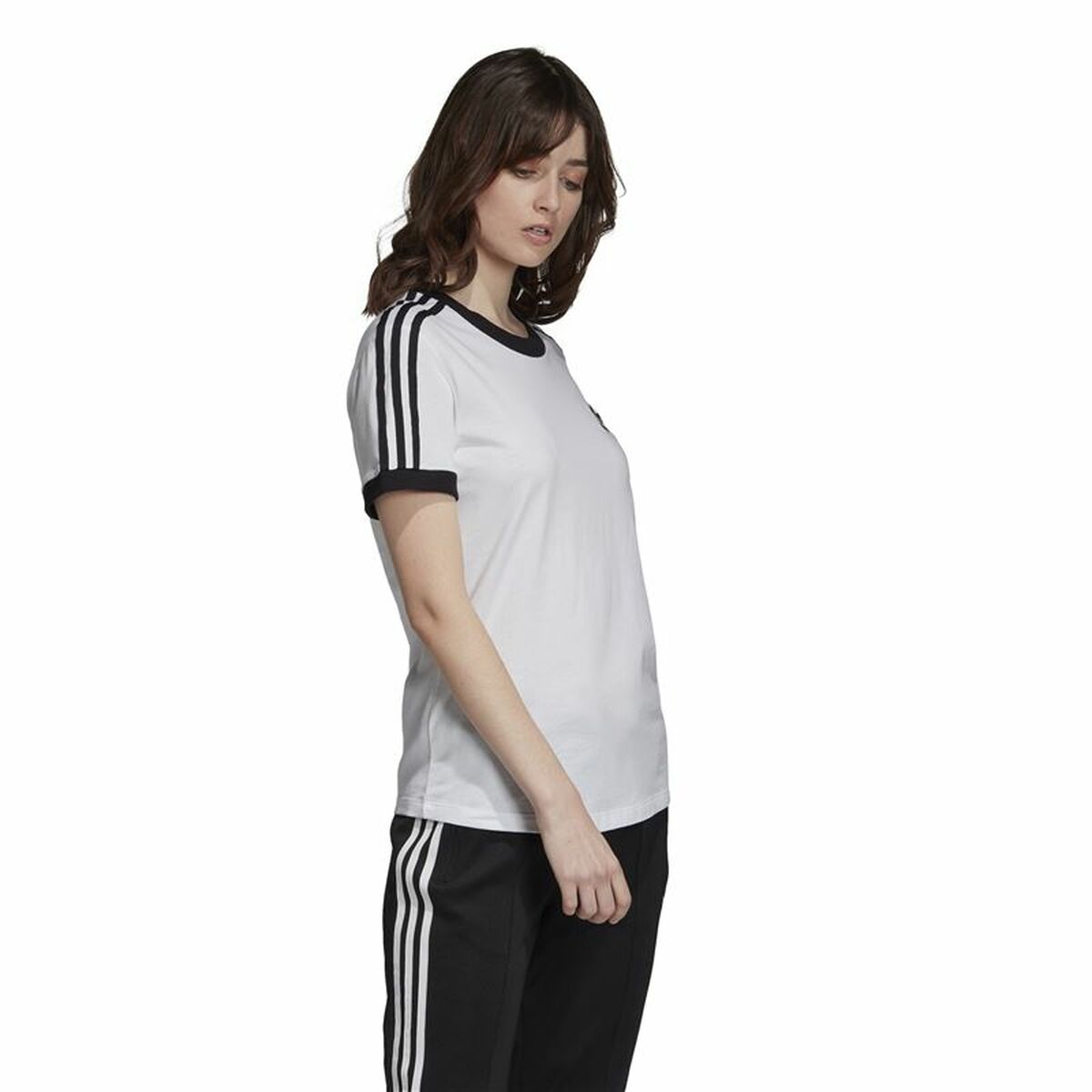 T-shirt med kortärm Dam Adidas 3 stripes Vit - 4