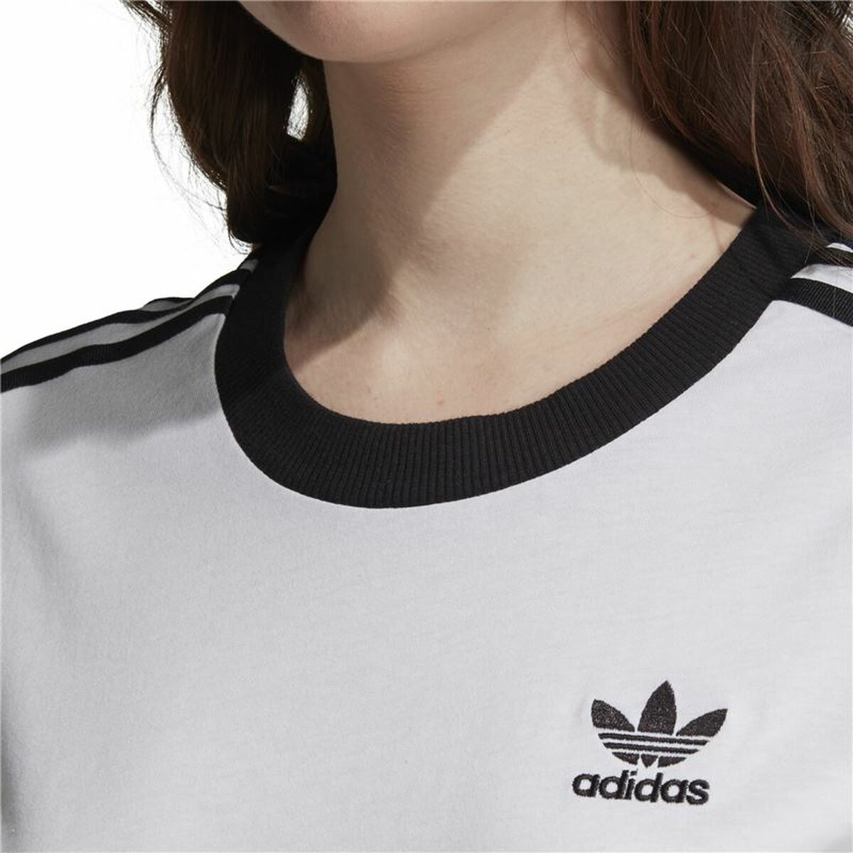 T-shirt med kortärm Dam Adidas 3 stripes Vit - 5