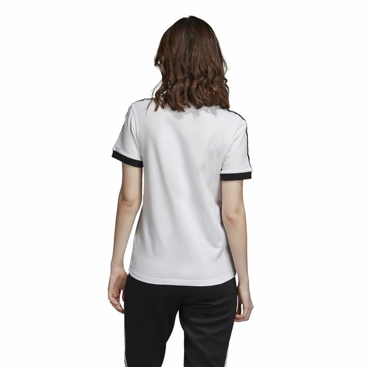 T-shirt med kortärm Dam Adidas 3 stripes Vit - 2
