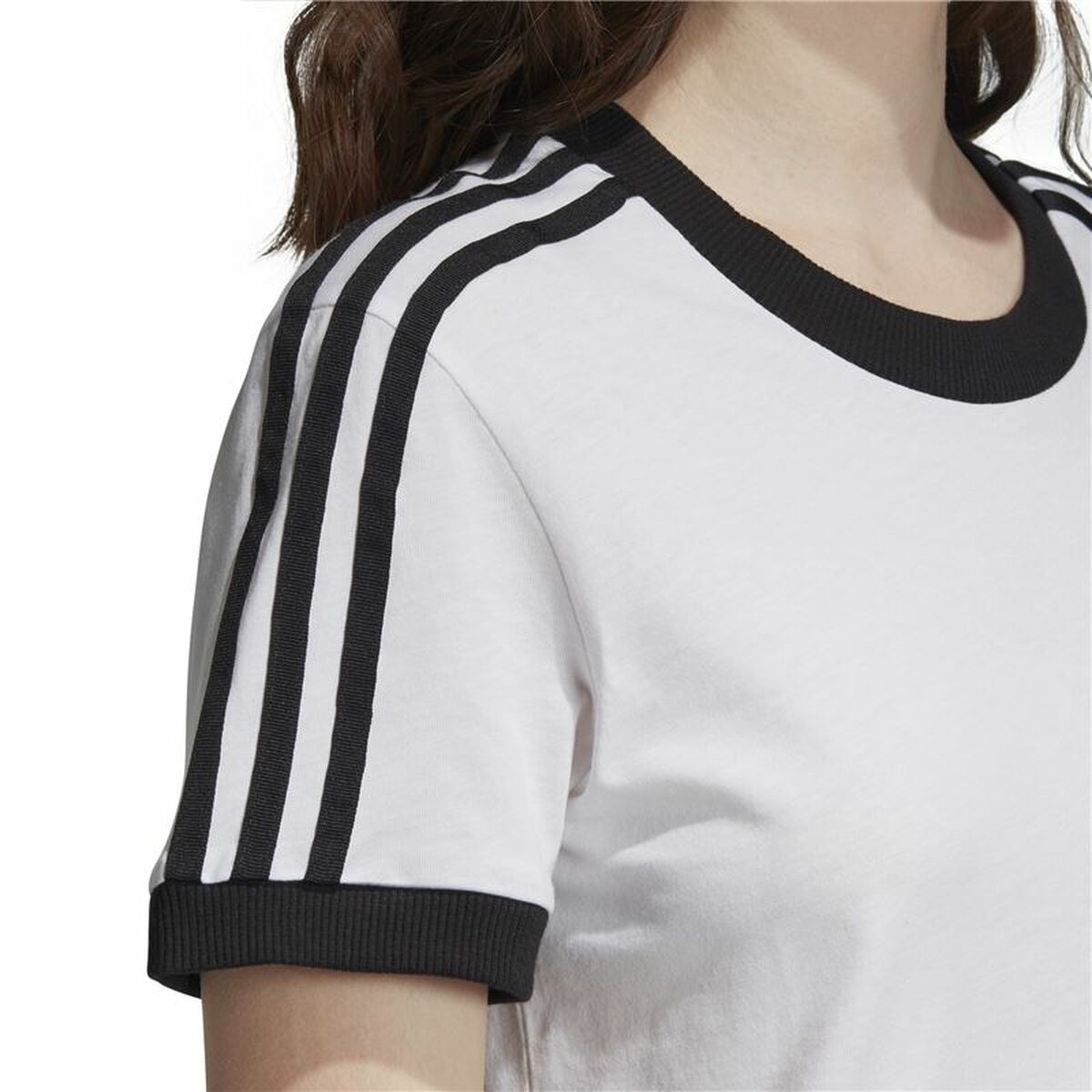 T-shirt med kortärm Dam Adidas 3 stripes Vit - 6