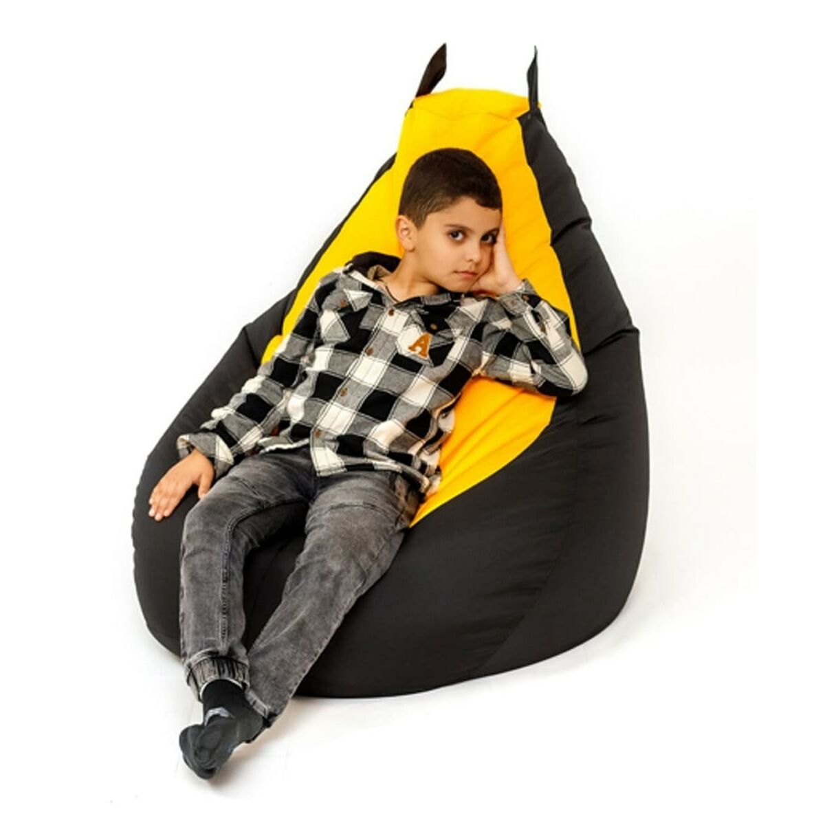 Puff GO GIFT Gul Svart Oxford 130 x 90 cm - 2