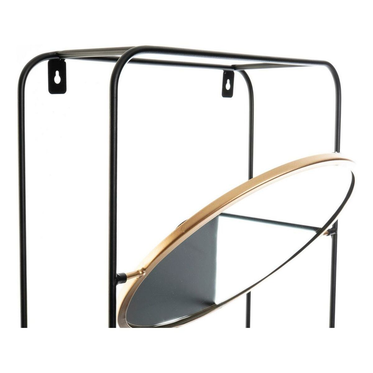 Badrumshyllor DKD Home Decor Glas Svart Metall (32 x 12 x 65 cm) - 2