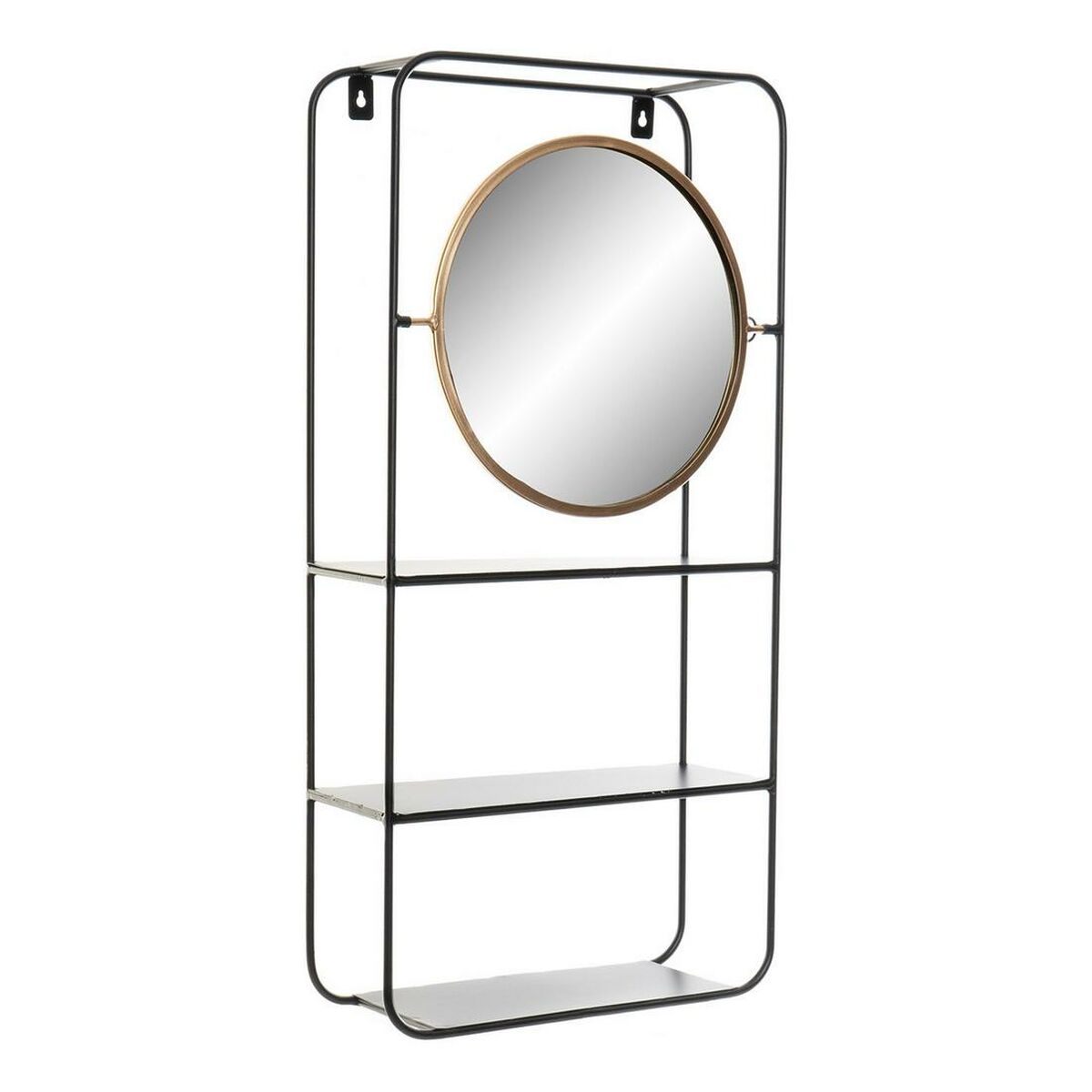 Badrumshyllor DKD Home Decor Glas Svart Metall (32 x 12 x 65 cm)