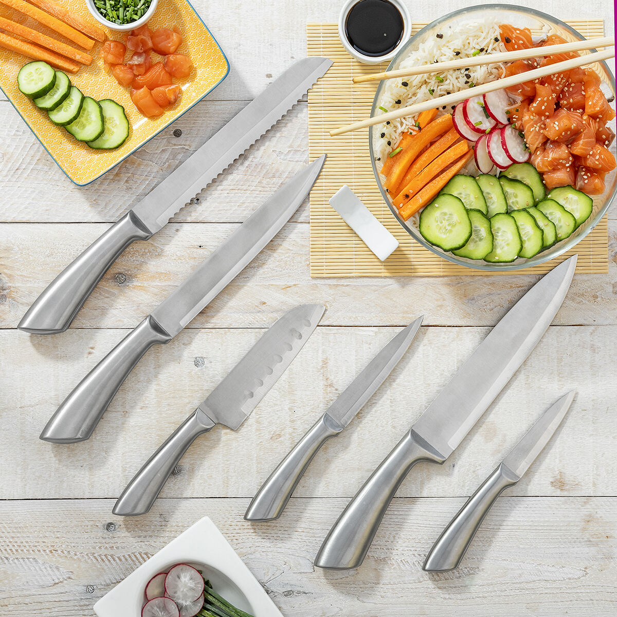 Knivset med trähållare Spartan InnovaGoods 7 Delar - 26