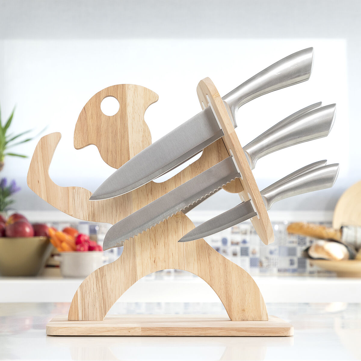 Knivset med trähållare Spartan InnovaGoods 7 Delar - 22