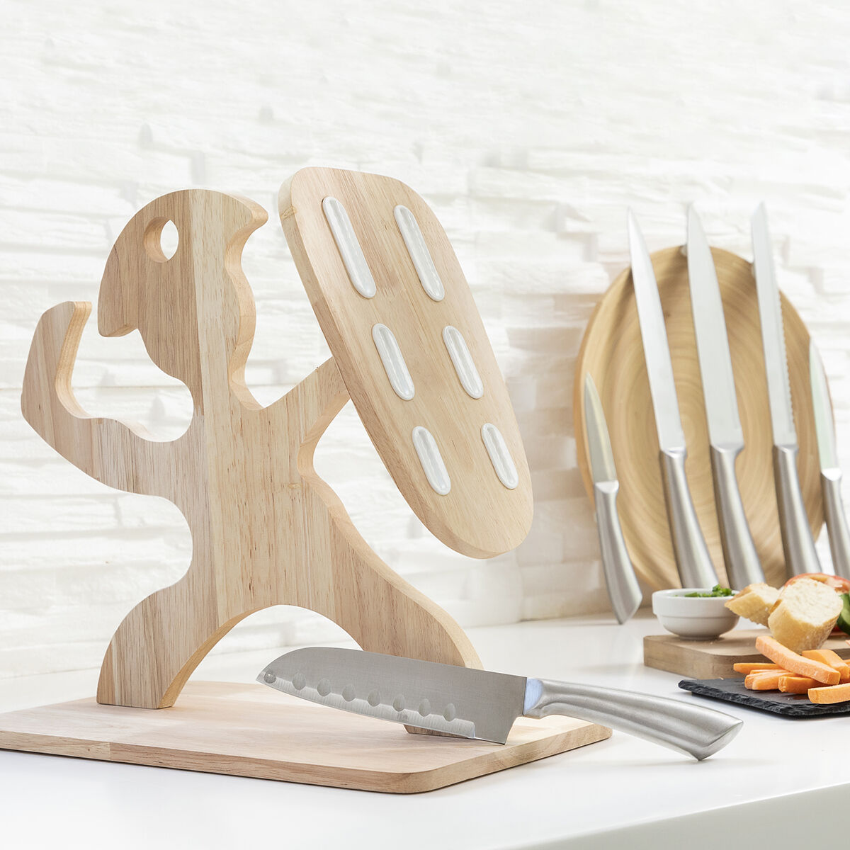 Knivset med trähållare Spartan InnovaGoods 7 Delar - 23