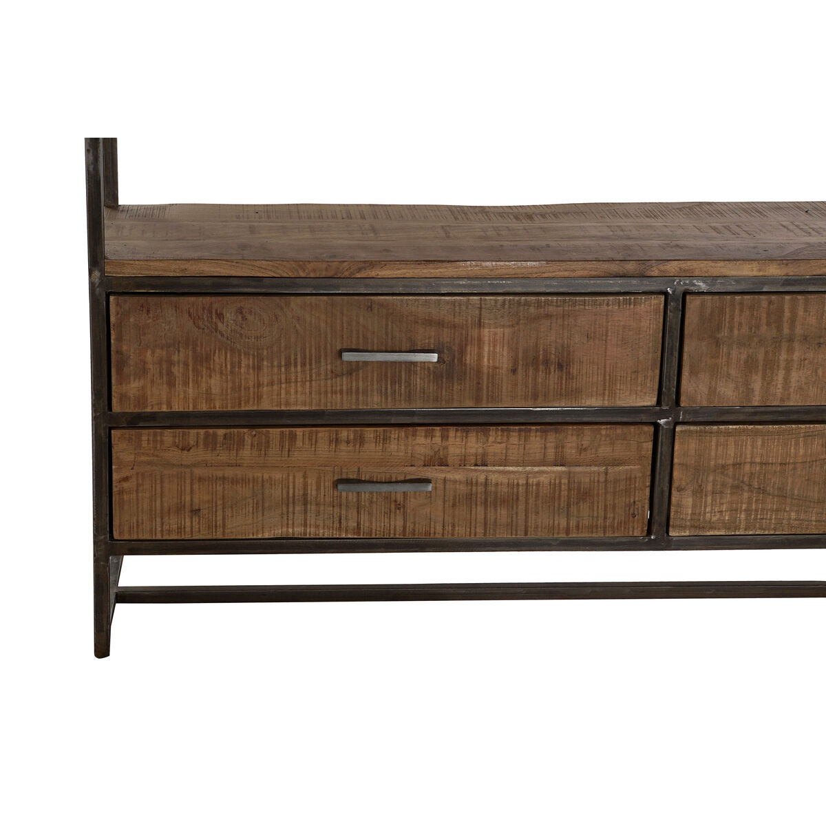 Bokhylla DKD Home Decor Svart Metall Brun Akaciaträ 145 x 35 x 190 cm - 5