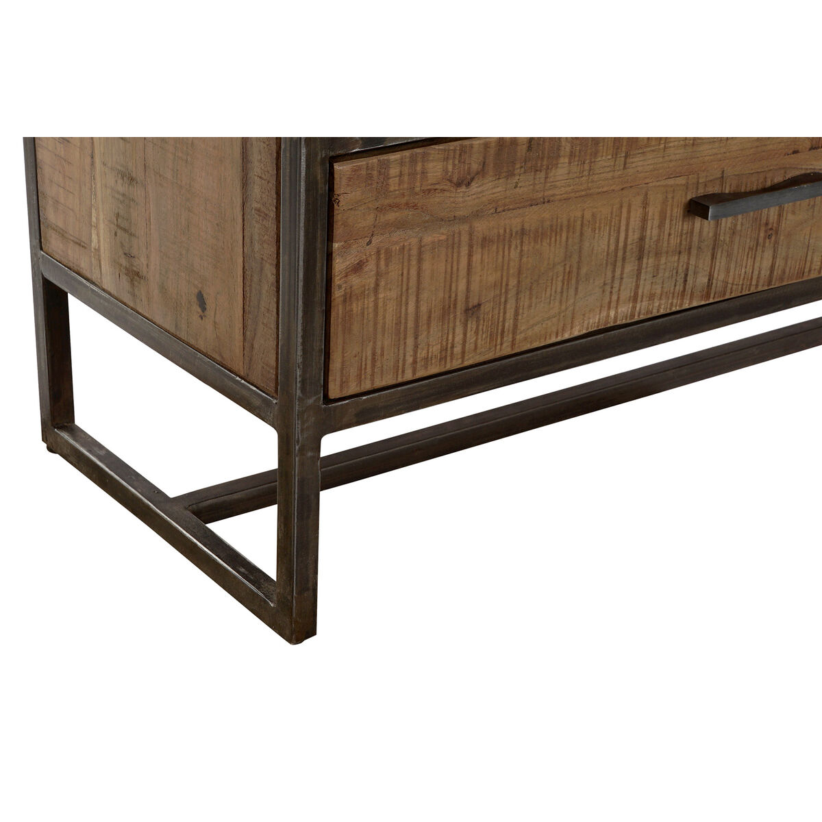 Bokhylla DKD Home Decor Svart Metall Brun Akaciaträ 145 x 35 x 190 cm - 4